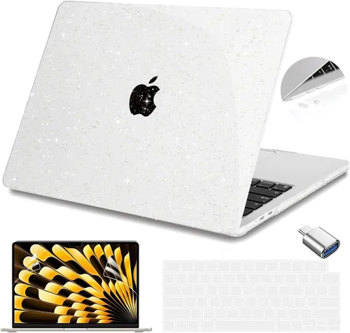 Vista 9 de Teryeefi Funda compatible con M3 MacBook Air de 15 pulgadas 2023 2024 versión A3114/A2941, carcasa rígida de plástico con cubierta de teclado