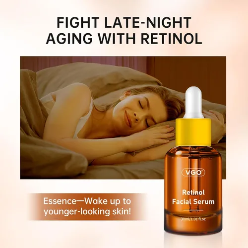Vista 6 de VGO Suero de retinol para cara, suero de retinol rejuvenecedor con ácido hialurónico, niacinamida y ceramidas, hidratante y refrescante, suavizante
