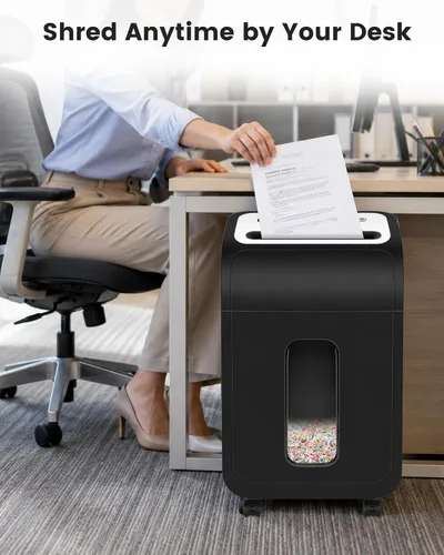 Vista 12 de VidaTeco - Trituradora de papel para hogar/oficina, 14 hojas, 60 minutos, corte micro con cuchilla patentada en EE. UU., tritura
