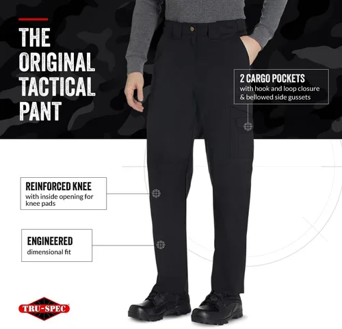 Vista 4 de Tru-Spec Pantalones tácticos originales 24-7 para hombre, pantalones de trabajo CCW Cargo resistentes al agua con estructura robusta y aberturas