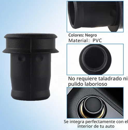 Vista 7 de 2 fundas para encendedor de cigarrillos de automóvil, tapa de enchufe negra impermeable y antipolvo, cubierta universal de 0.78 pulgadas, accesorios