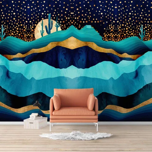Vista 21 de SIGNFORD - Mural de pared de estilo nórdico con papel tapiz de paisaje natural extraíble para dormitorio o sala de estar.