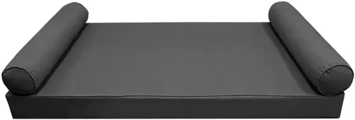 Vista 2 de Style5 Twin Outdoor Daybed Mattress Bolster Same Piped Trim Insert Cover Complete Set - AD003