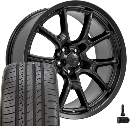 Vista 18 de OE Wheels DG21 20x9 Juego (4) neumáticos negros 5x115 y Ironman y TPMS Brillo negro
