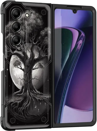 Vista 26 de Funda para Galaxy Z Fold 5 5G 2023, doble capa, protección contra caídas de grado militar de 10 pies, antideslizante, resistente a prueba de golpes