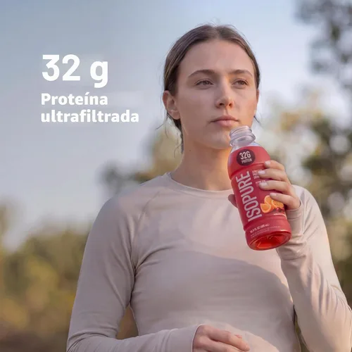 Vista 5 de Isopure Zero Carb 32g Proteína Transparente Lista para Beber, Aislado de Proteína de Suero, Ponche Alpino, 12 Paquetes (El empaque puede variar)