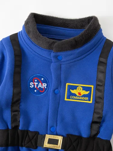 Vista 4 de LXKIKMM Disfraz de astronauta para bebé de Halloween Azul