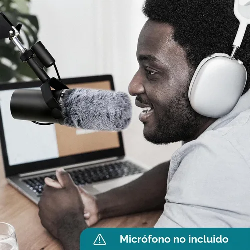 Vista 6 de YOUSHARES SM7B - Filtro pop para micrófono Shure, protector peludo compatible con Shure SM7B, micrófono vocal dinámico SM7dB (gris)