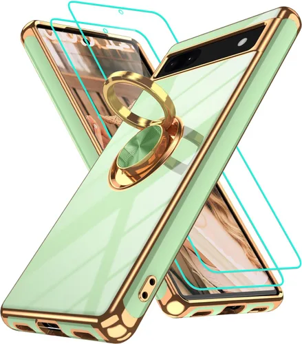 Vista 254 de Funda para Motorola Moto G 5G 2024: Funda Moto G Play 5G 2024 con 2 piezas de protectores de pantalla, soporte de anillo de rotación de 360°