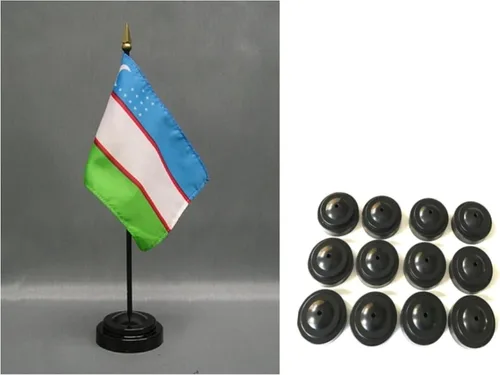 Vista 95 de Paquete de 12 banderas de escritorio de oficina en miniatura de poliéster Afganistán de 4 x 6 pulgadas y pequeñas banderas de mesa, 1 docena de mini