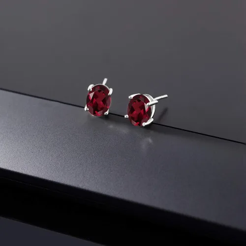 Vista 168 de Gem Stone King Aretes de oro de 14 quilates con piedra natal ovalada de 0.315 x 0.236 in Aretes de oro para mujer