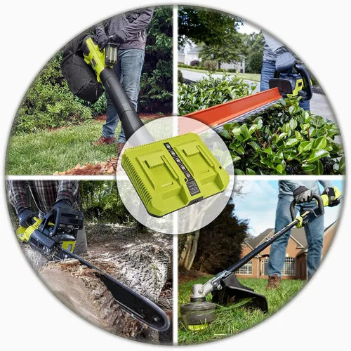 Vista 7 de CHAUNVEN Cargador de 40 V para Ryobi, OP401 Batería de iones de litio de 40 voltios Cargador dual para batería OP4015 OP4026 OP4030 OP4040 OP4050