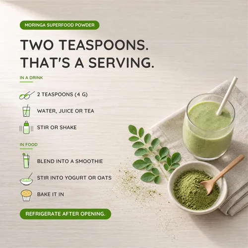 Vista 6 de Superalimento de moringa orgánica en polvo de Miracle Tree