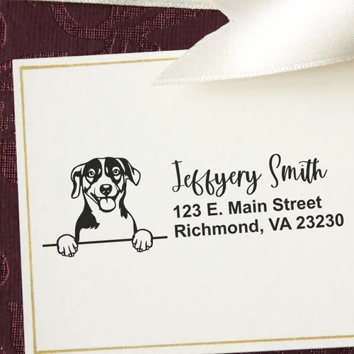 Vista 62 de American Bulldog Stamp Duo, Custom Return Address for Dog Lovers, Personalized Mail Mark for Letters and Cards