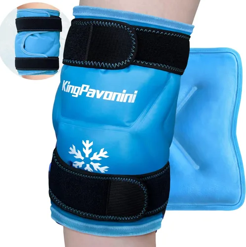 Vista 10 de KingPavonini Paquete de hielo de rodilla XXL que envuelve toda la rodilla después de la cirugía, bolsa de hielo de gel grande reutilizable
