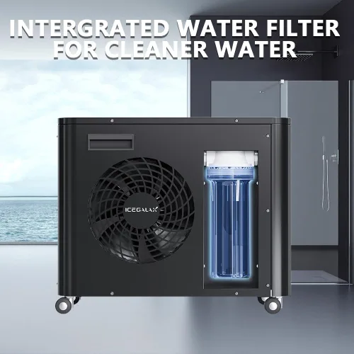 Vista 4 de Icegalax Bañera de hielo con enfriador de agua, bañera de hielo y enfriador para atletas, recuperación de fitness, juego de enfriador de bañera