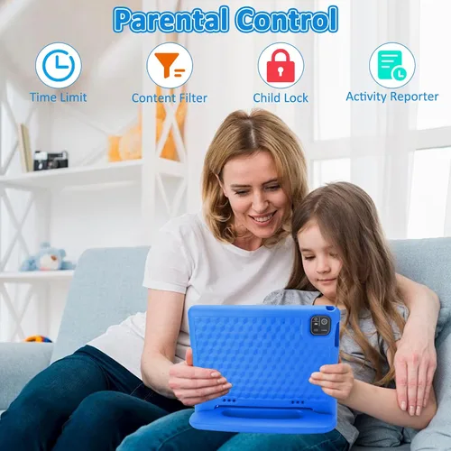 Vista 7 de NRKDUBQ Tablet de 10.1 pulgadas con funda IPS HD pantalla táctil Android 14 64 GB de almacenamiento, 8 GB de RAM, tableta Octa Core, batería de 12
