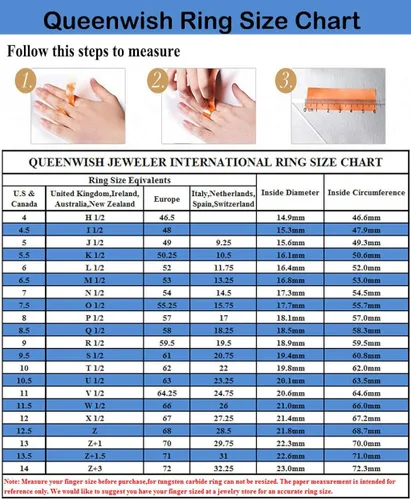Vista 5 de Queenwish - Anillo de compromiso de tungsteno azul para mujer, de 0.079in, pulido único, para boda, ajuste cómodo, joyería simple
