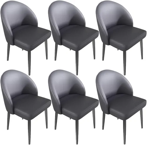 Vista 13 de YVYKFZD Juego de sillas de comedor, silla de comedor de cuero con respaldo curvo, sillas de cocina sin brazos, silla auxiliar tapizada cómoda