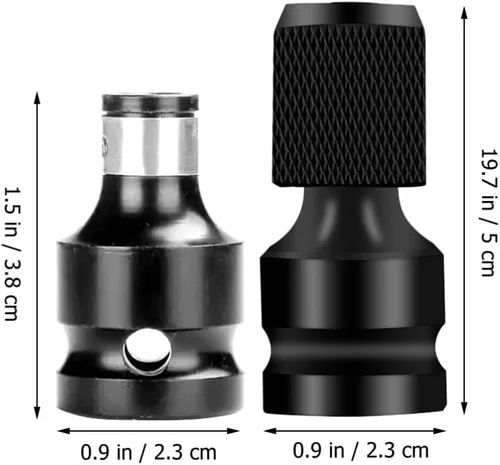 Vista 3 de Housoutil 4 adaptadores de enchufe de taladro adaptadores de llave de impacto, accesorios y accesorios de taladro de 1/2 pulgada cuadrada a enchufe