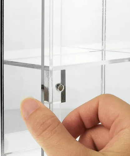 Vista 6 de Ikee Design Acrylic Mirrored Back 12 Compartment Organizer Display Case 12 compartimentos con espejo trasero