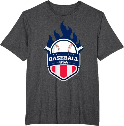 Vista 21 de Baseball USA Support the Team Shirt - Camiseta con la bandera de Estados Unidos, Blanco, S