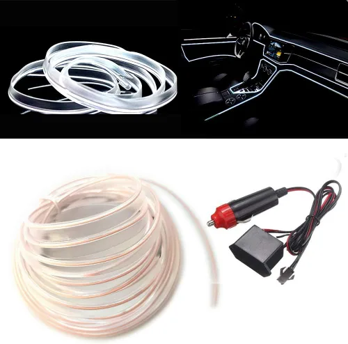 Vista 18 de MaxLax Tira de Iluminación LED de Neón Azul para Interior de Auto - 9.84 Pies de Cable EL de 12V Flexible con Protección de Fusible Integrada