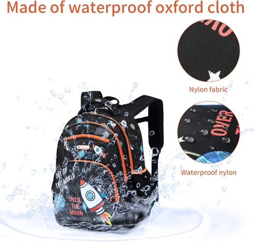 Vista 5 de Mochila infantil para niños de primaria kínder, preescolar, 16 pulgadas, multifuncional, bonita gran capacidad