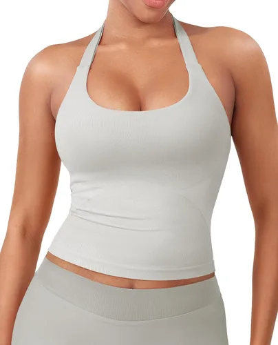 Vista 15 de YEOREO SoftHue Impact Halter - Camiseta sin mangas para mujer Blanco