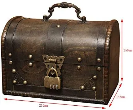 Vista 8 de Smala Elegante caja de almacenamiento de joyas piratas de madera para organizador de madera