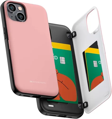 Vista 22 de GOOSPERY Parachoques magnético para puerta compatible con iPhone 15, funda con tarjetero, cartera con cierre magnético automático, protector de Azul