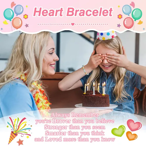 Vista 3 de Pulsera de cumpleaños de niña de 6 a 18 años de edad, regalo para hija, nieta, sobrina, amigos