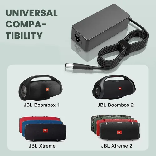 Vista 5 de Cargador de 19 V compatible con JBL Boombox 3, Boombox 2, Boombox 1 altavoz portátil inalámbrico compatible con cable adaptador de fuente