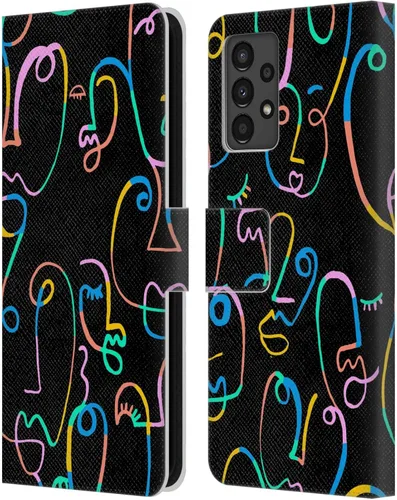 Vista 119 de Head Case Designs Officially Licensed Ninola Brushstrokes Multi Colorful Leather Wallet Case Compatible with Samsung Galaxy A07 4G