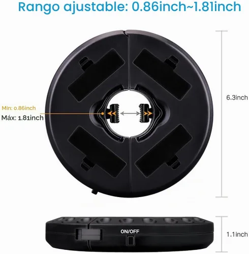 Vista 5 de OYOCO Luz para sombrilla de patio, 3 modos de brillo, inalámbrica, 28 luces LED a 200 lúmenes, 4 pilas AA, luz de poste para sombrilla de patio