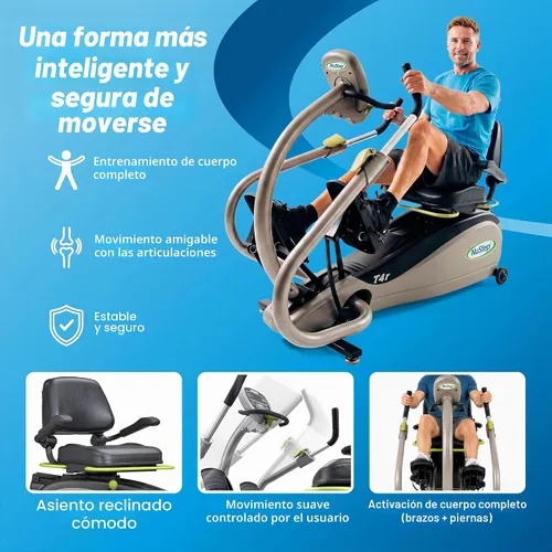 Vista 4 de NuStep Recumbent Cross Trainer Stepper, Low-Impact Full-Body Exercise, Adjustable Arms & Legs, 360-Degree Swivel Seat, Engaging Programs