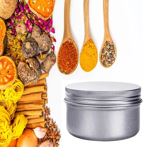 Vista 6 de Latas de aluminio de 6 onzas con tapa de rosca de 6.1 fl oz, recipientes de almacenamiento de metal para almacenar especias, dulces, bálsamo labial