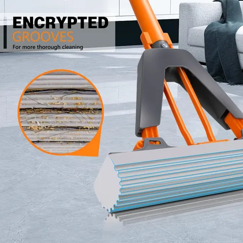 Vista 2 de Masthome PVA - Trapeador de esponja con 3 repuestos absorbentes y mopa de microfibra extra grande para limpieza de suelos con 5 almohadillas
