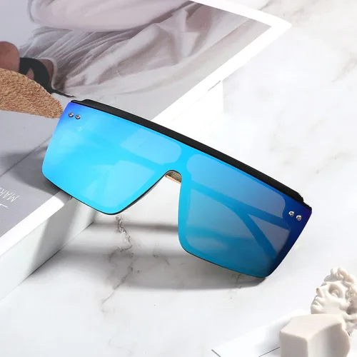 Vista 5 de Gafas de sol cuadradas de gran tamaño para mujer y hombre, moda de moda, parte superior plana, protección UV400