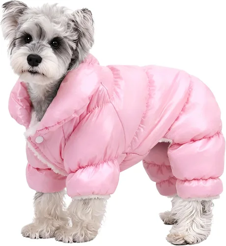 Vista 11 de AOFITEE Abrigo para perro, chaqueta impermeable para perro, abrigo de invierno para perros de cuerpo completo, traje de nieve, chaqueta acolchada a