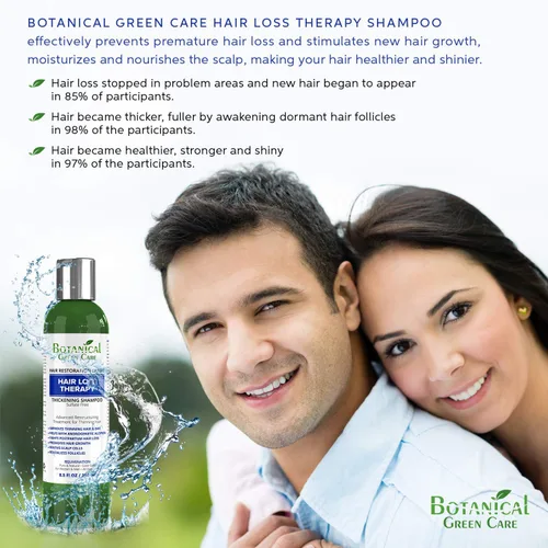 Vista 4 de Champú fortalecedor de terapia de pérdida de cabello para adelgazar el cabello, sin sulfato, fortalecimiento y voluminización, bloqueador de DHT