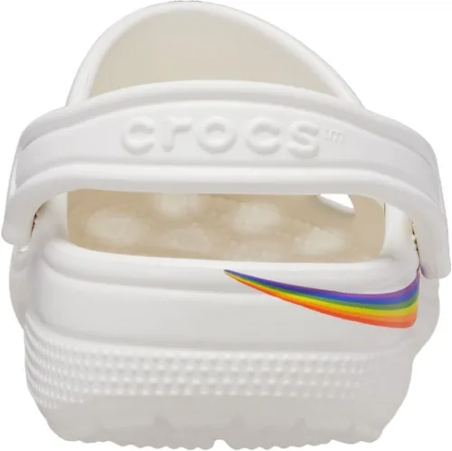 Vista 3 de Crocs 208106-94S-M2W4 - Zuecos clásicos de tinte arcoíris, blanco/multicolor, 6 mujer/4 hombres