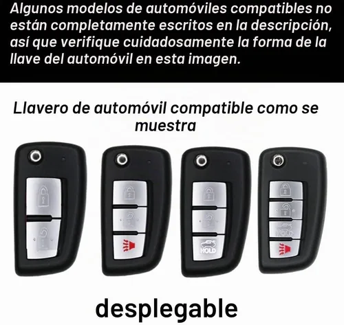 Vista 2 de ontto Funda para Llave de Automóvil Flip con Botón de Nissan, Carcasa de Llave de ABS para Rogue Rogue Select Negro carbón