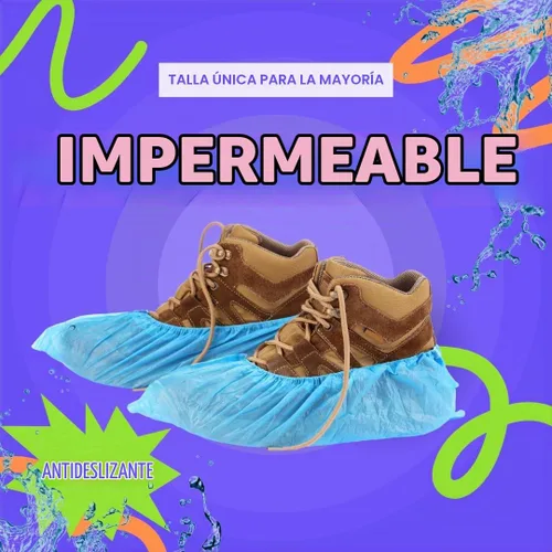 Vista 3 de Paquete de 100 fundas impermeables desechables para zapatos, talla única