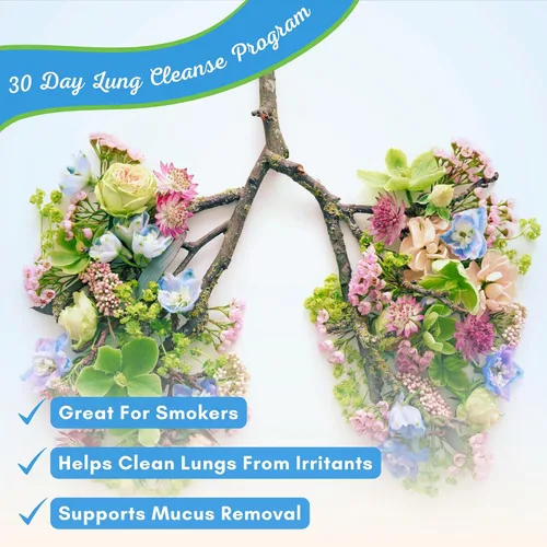 Vista 2 de NutriONN Desintoxicación y limpieza pulmonar - Ideal para fumadores - Extra fuerte - Suplementos 100% herbarios de salud pulmonar - Apoyo