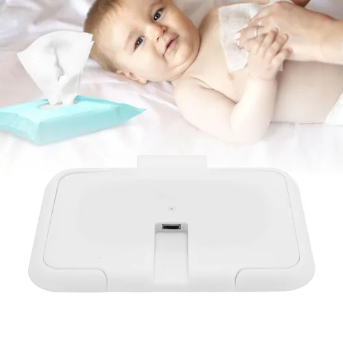Vista 3 de Calentador de toallitas húmedas para bebés, calentador de toallitas USB portátil, calentador con luz nocturna integrada, acceso para el hogar