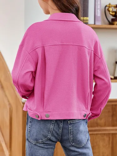 Vista 3 de Galawaqe Chaqueta de punto gofre para niñas de 5 a 14 años