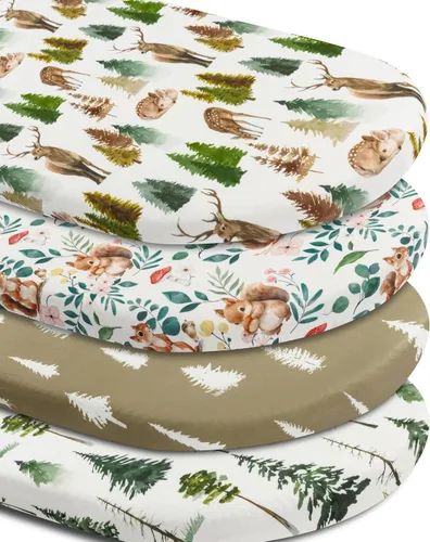 Vista 10 de Juego de 4 sábanas para moisés de madera neutra, unisex, para moisés estándar para bebés, niños o niñas