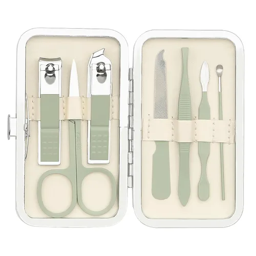 Vista 12 de NZKNP - Juego de manicura de viaje 7 en 1 con estuche, kit de aseo de uñas, herramientas para el cuidado, regalos del día del padre, regalos
