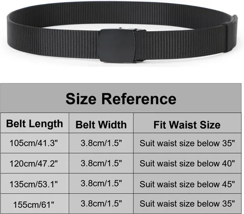 Vista 5 de SUOSDEY Cinturones tácticos para hombre, correa de nailon militar, hebilla de metal resistente de 1,5 pulgadas